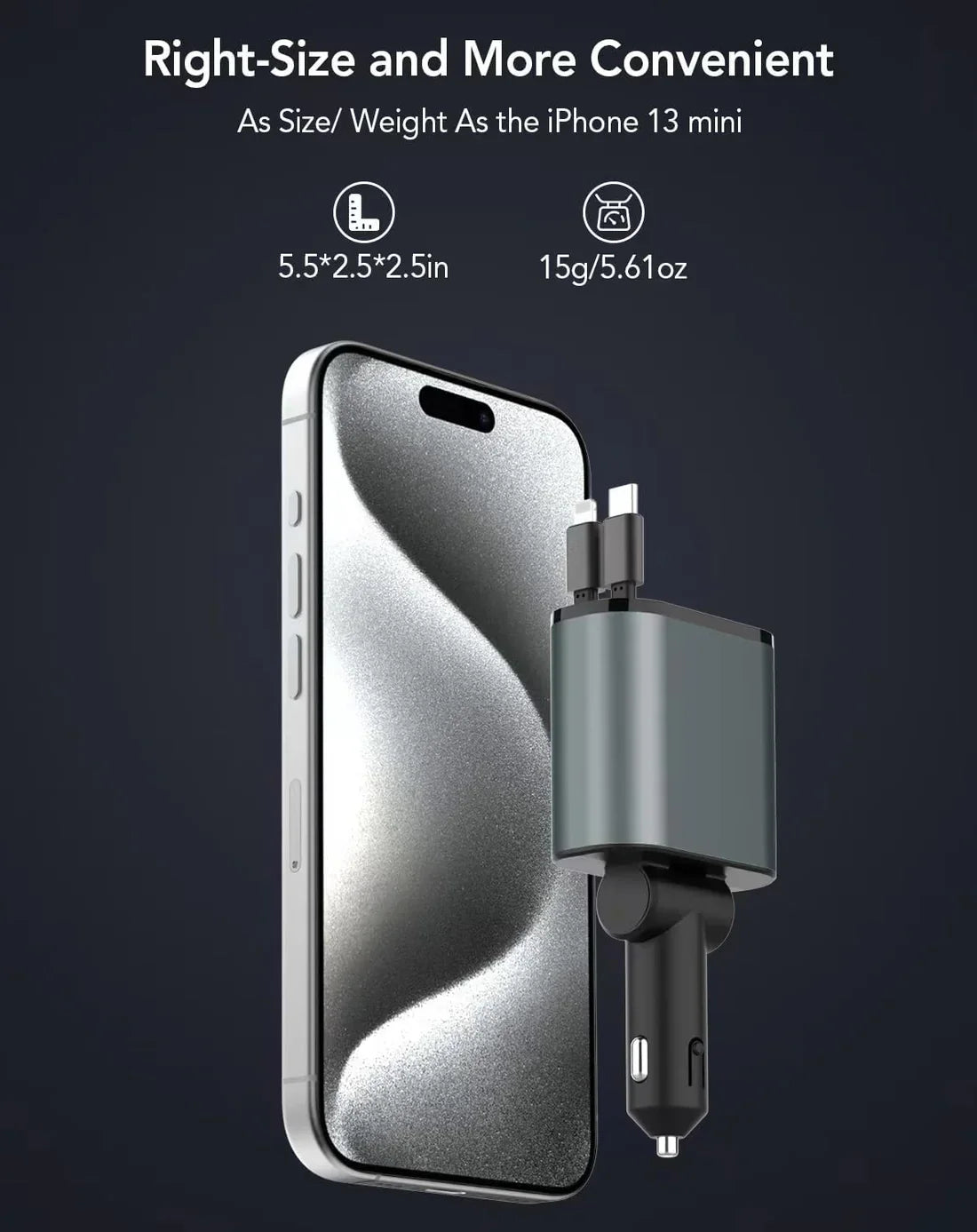 Compro™ 4-In-1 Retractable Car Charger